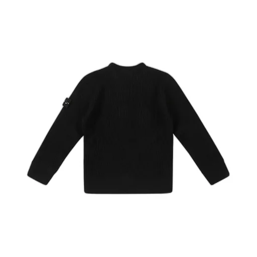 Stone Island Junior Logo Patch Ribbed Jumper