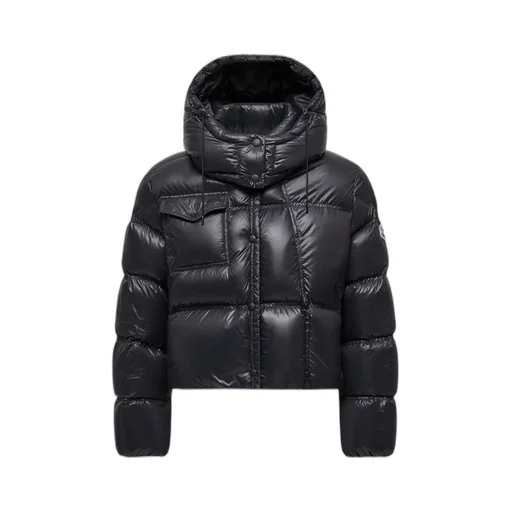 Moncler Erea Square-Quilted Hooded Short Down Jacket