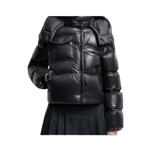 Moncler Erea Square-Quilted Hooded Short Down Jacket