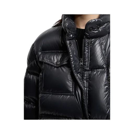 Moncler Erea Square-Quilted Hooded Short Down Jacket