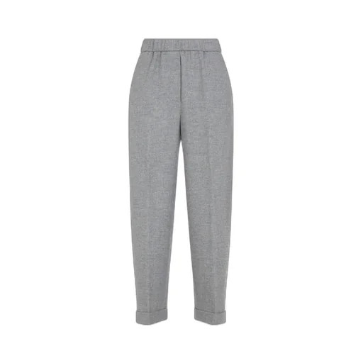 Elastic-Waist Wool Trousers