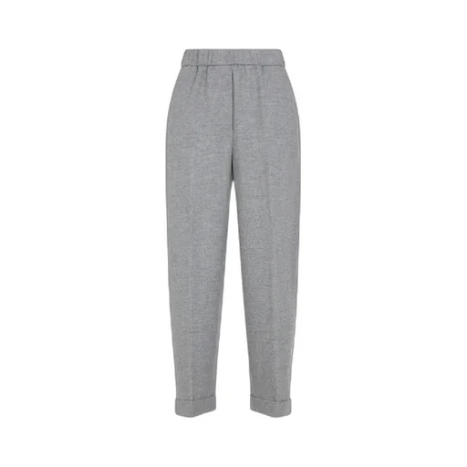 Elastic-Waist Wool Trousers