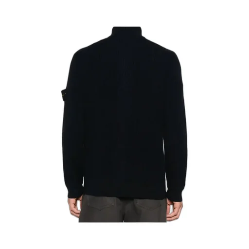 Stone Island Logo Patch Zip-Up Cardigan