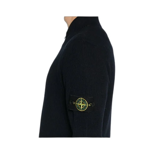 Stone Island Logo Patch Zip-Up Cardigan