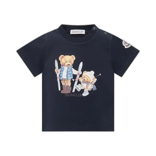 Teddy Bear Motif Cotton T-Shirt