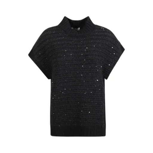 High-Neck Short-Sleeved Sweater