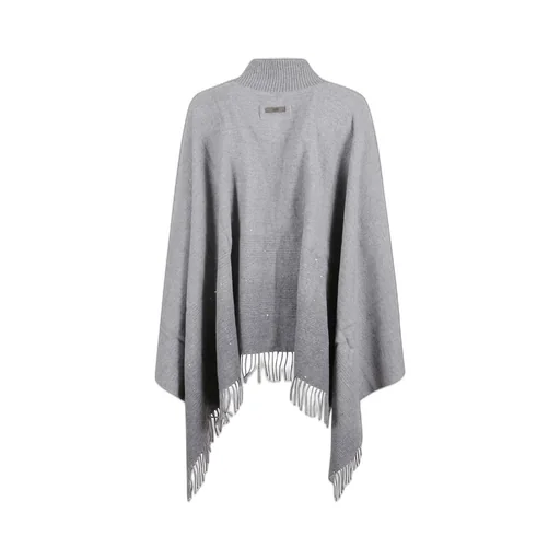Peserico Sequined Fringed Poncho