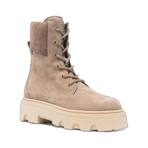 Moncler Logo Patch Lace-Up Boots