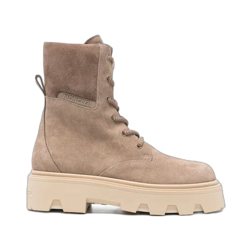 Moncler Logo Patch Lace-Up Boots