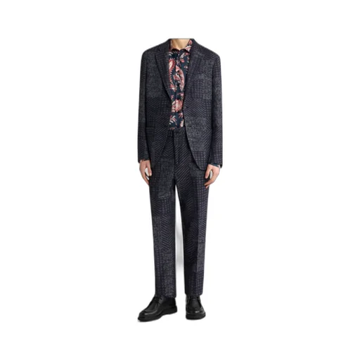 Wool-Blend Patchwork Blazer