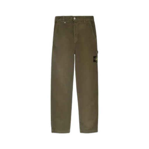 Stone Island Logo Patch Straight-Leg Trousers