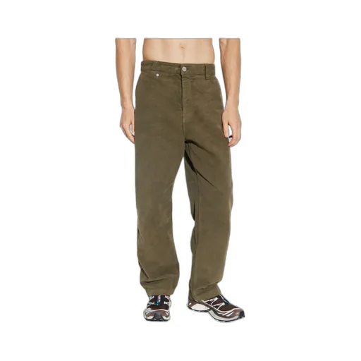 Stone Island Logo Patch Straight-Leg Trousers