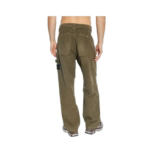 Stone Island Logo Patch Straight-Leg Trousers