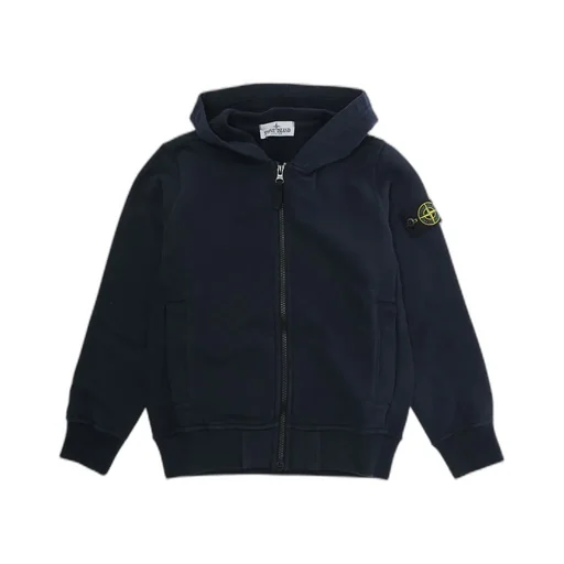 Stone Island Junior Compass Patch Zip Up Hoodie