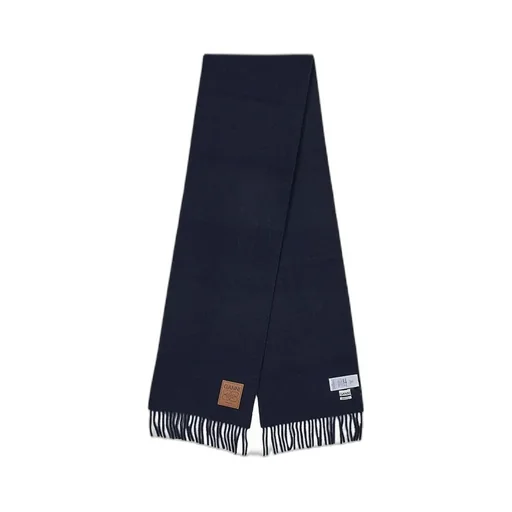Ganni Logo Patch Fringed Scarf