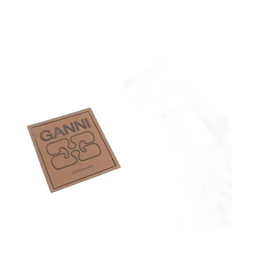 Ganni Logo Patch Fringed Scarf