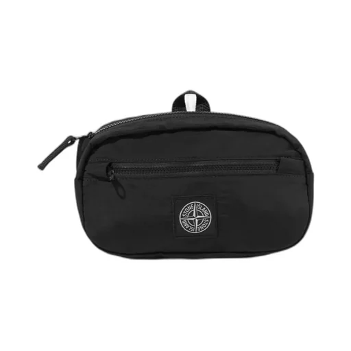 Stone Island Junior Logo Patch Zipped Pouch Bag