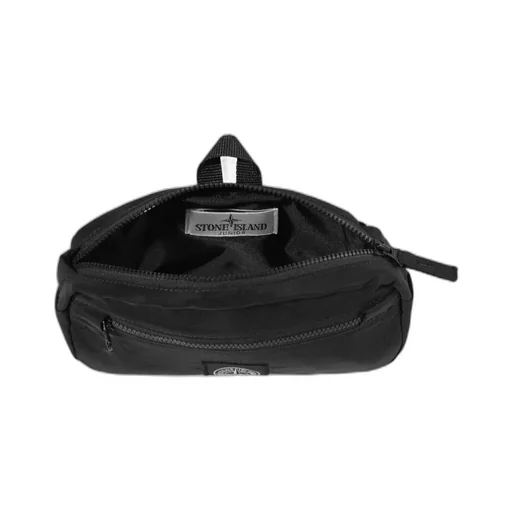 Stone Island Junior Logo Patch Zipped Pouch Bag