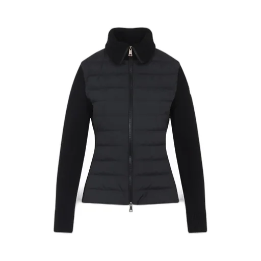 Padded Wool Zip-Up Cardigan