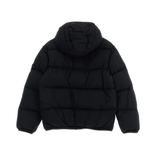 Stone Island Junior Logo Patch Hooded Down Jacket