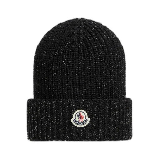 Moncler Enfant Logo Patch Ribbed Beanie