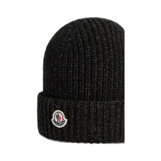 Moncler Enfant Logo Patch Ribbed Beanie