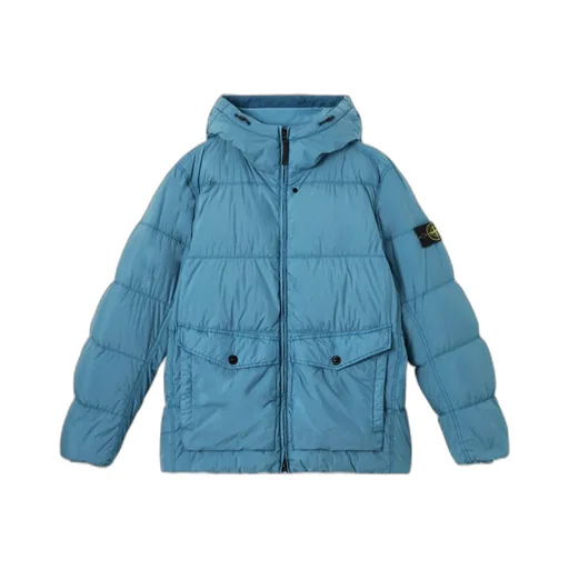 Stone Island Logo Patch Zip-Up Hooded Jacket