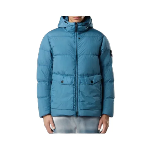 Stone Island Logo Patch Zip-Up Hooded Jacket