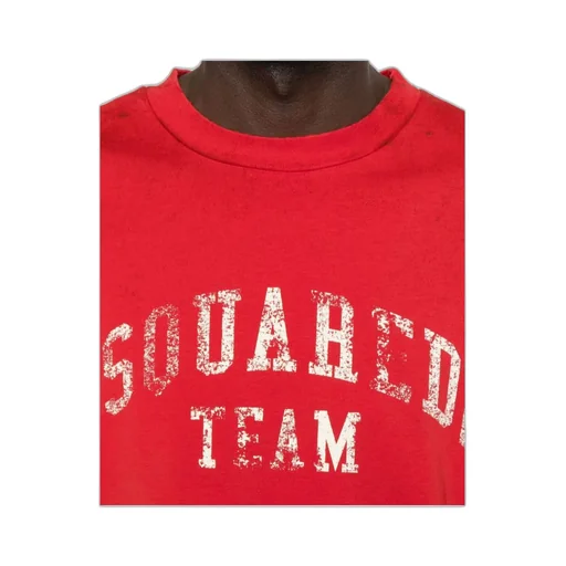 Dsquared2 Logo Printed Crewneck Distressed T-Shirt