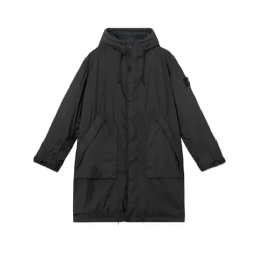 Stone Island Logo Patch Hooded Drawstring Coat