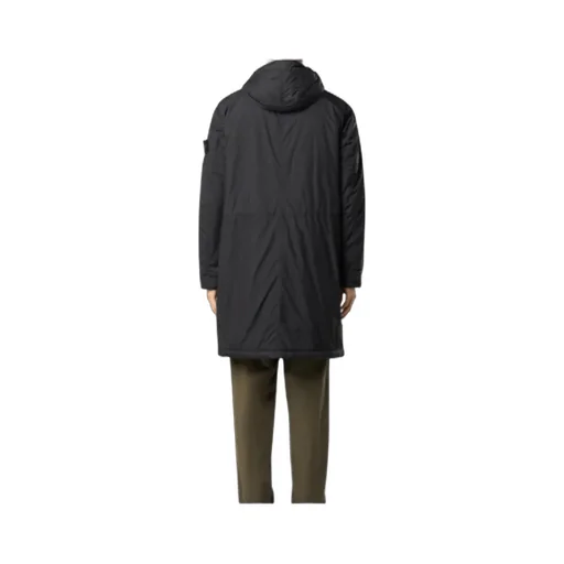 Stone Island Logo Patch Hooded Drawstring Coat