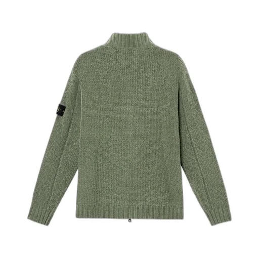 Stone Island Logo Patch Zip-Up Jumper