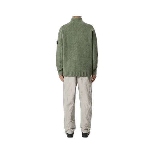 Stone Island Logo Patch Zip-Up Jumper