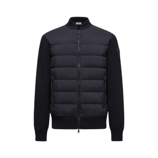 Padded Wool Zip-Up Cardigan