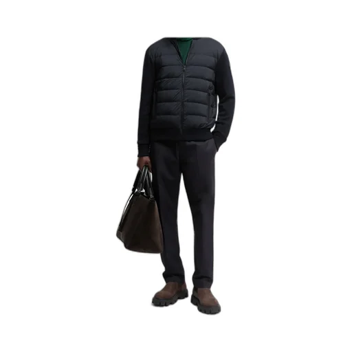 Padded Wool Zip-Up Cardigan