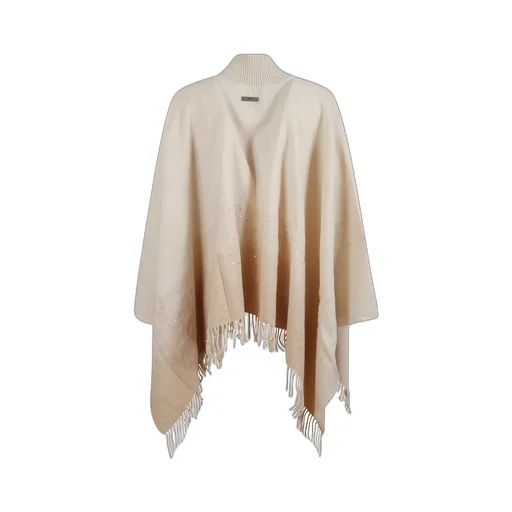 Peserico Sequined Fringed Poncho