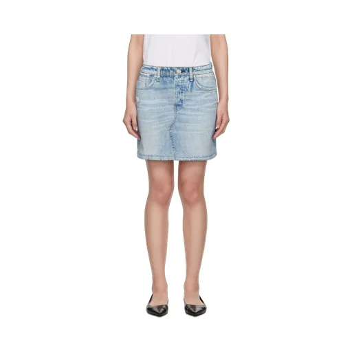 Distressed Denim Mini Skirt