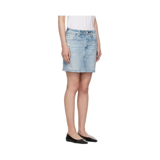 Distressed Denim Mini Skirt