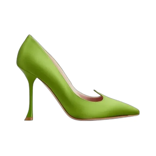 100Mm Heart-Shaped Satin Pumps