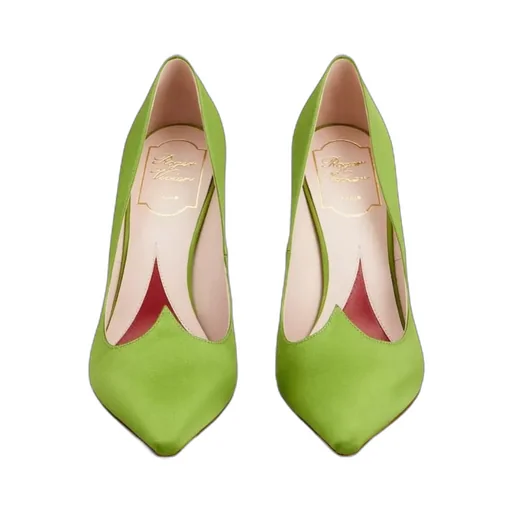 100Mm Heart-Shaped Satin Pumps