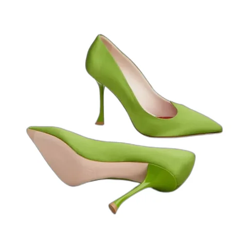 100Mm Heart-Shaped Satin Pumps