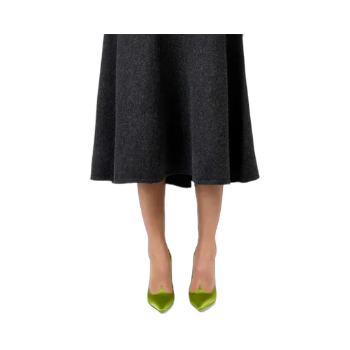 100Mm Heart-Shaped Satin Pumps
