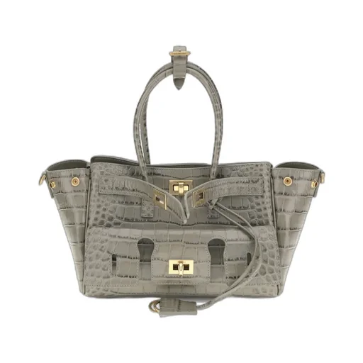 Mini Bel Air Crocodile-Effect Leather Tote Bag