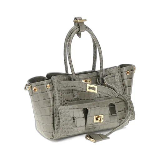 Mini Bel Air Crocodile-Effect Leather Tote Bag