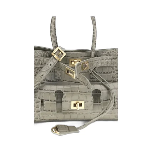 Mini Bel Air Crocodile-Effect Leather Tote Bag