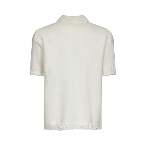 Marni Distressed Fine-Knit Polo Shirt