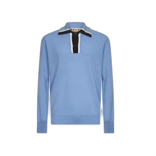 Marni Long-Sleeved Fine-Knit Polo Shirt