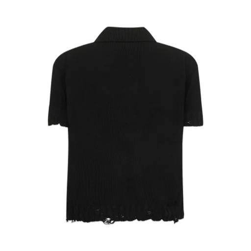 Marni Distressed Fine-Knit Polo Shirt