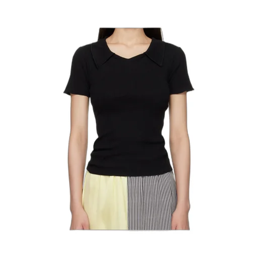 Ribbed Collar Top