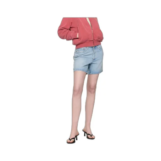 Denim Shorts With Belt Loops